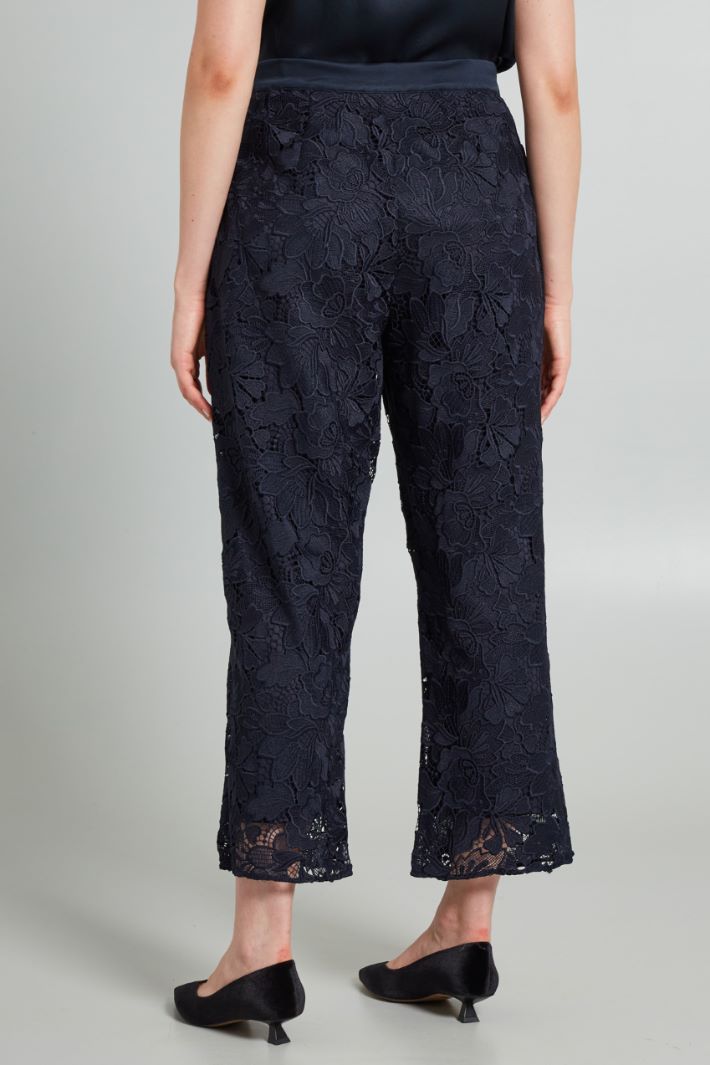 Pantaloni in pizzo macramè - BLU - Fashion Market - 4