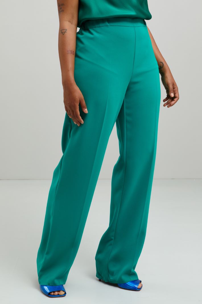 Pantaloni a palazzo in cady - TURCHESE - Fashion Market - 2
