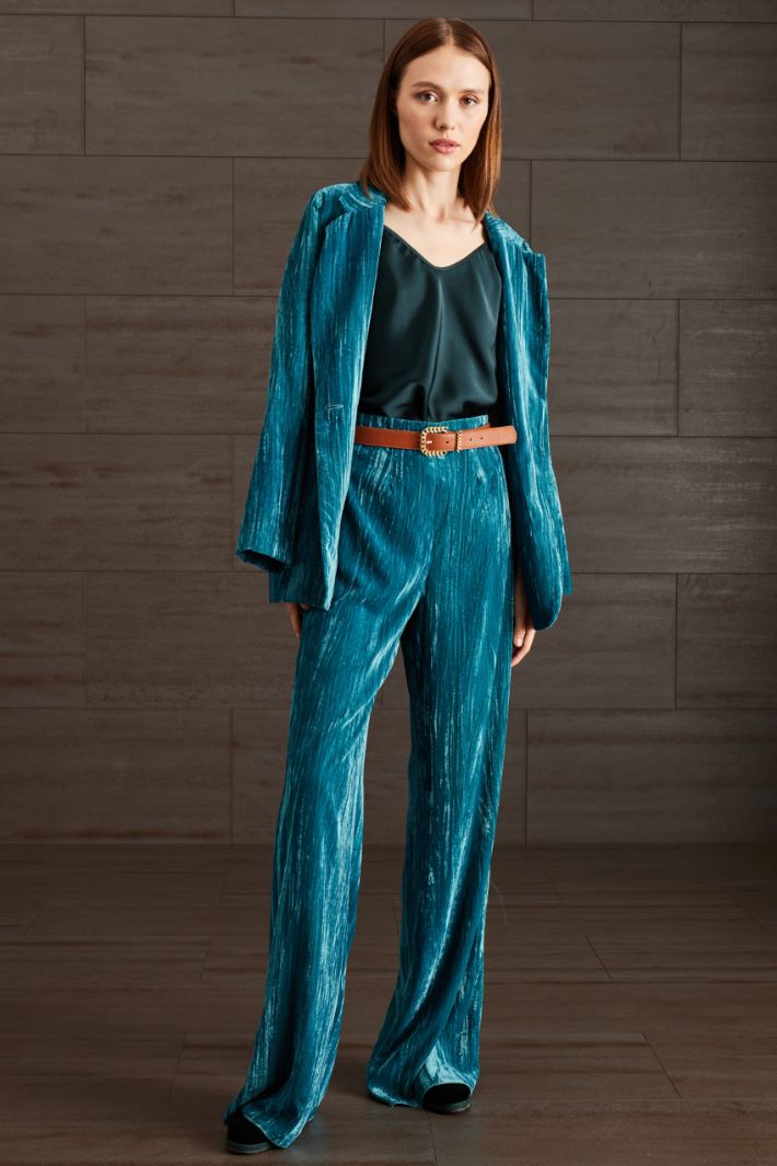 Pantaloni in velluto - BLU PAVONE - Fashion Market