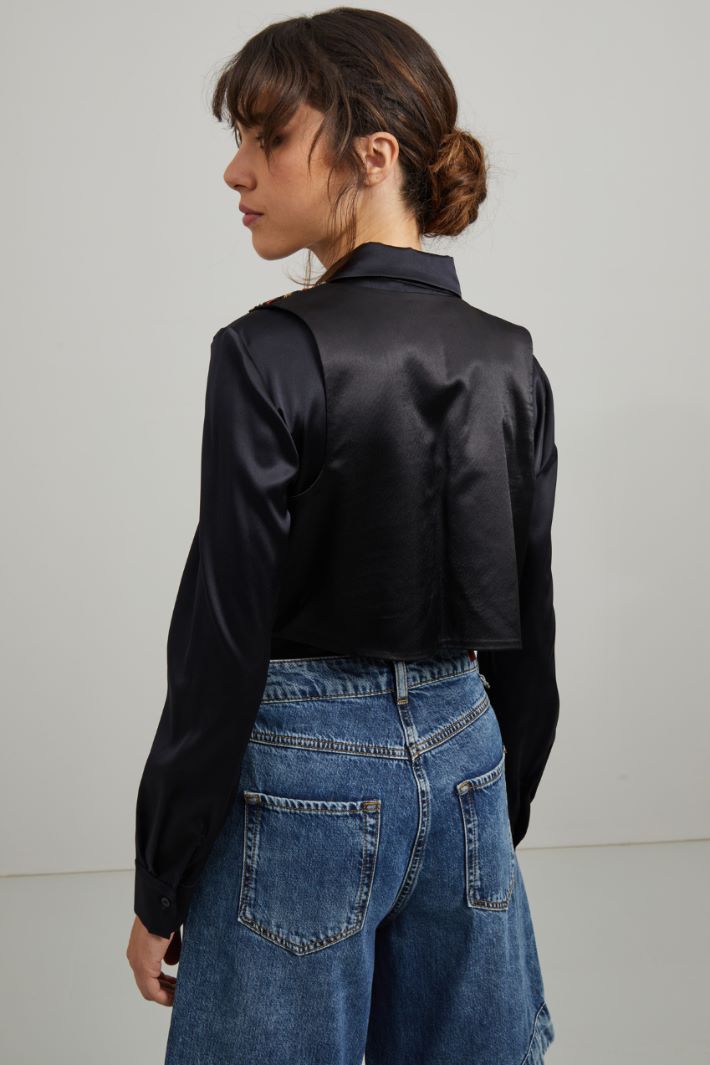 Gilet con perline - NERO - Fashion Market - 4