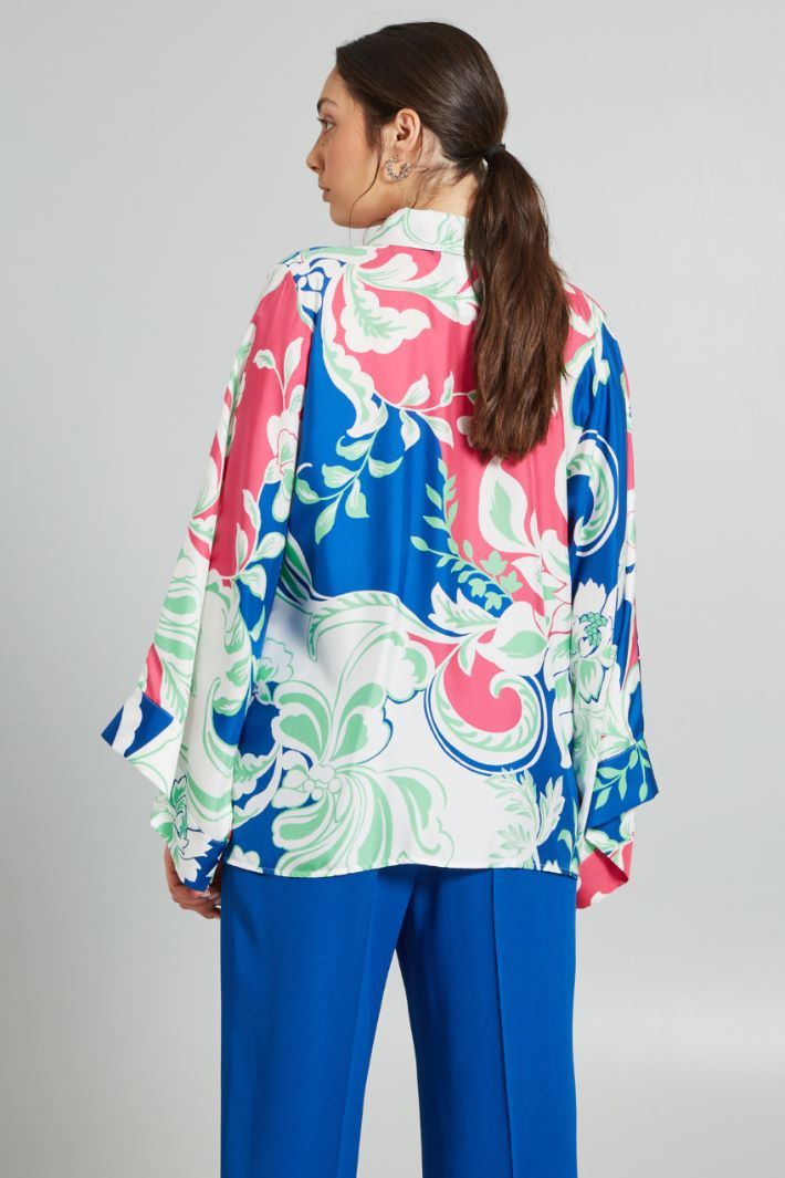 Casacca in seta - BLU BIANCO FUCSIA - Fashion Market - 4