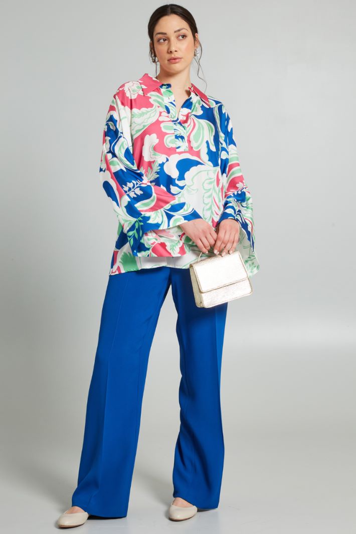 Casacca in seta - BLU BIANCO FUCSIA - Fashion Market