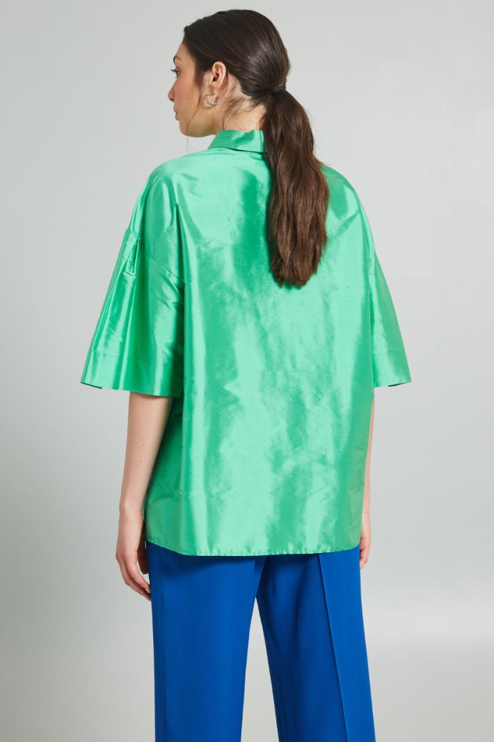Casacca in seta - VERDE - Fashion Market - 4