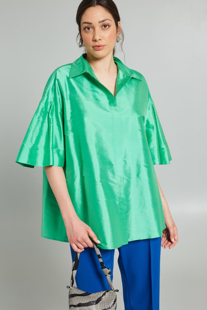 Casacca in seta - VERDE - Fashion Market - 2
