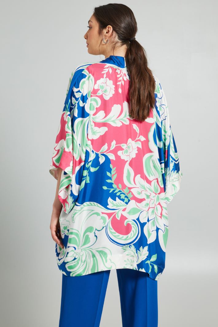 Casacca in seta - BLU BIANCO FUCSIA - Fashion Market - 4