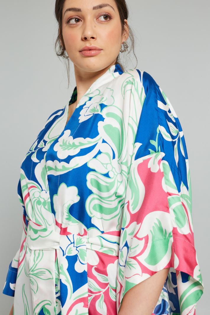 Casacca in seta - BLU BIANCO FUCSIA - Fashion Market - 3