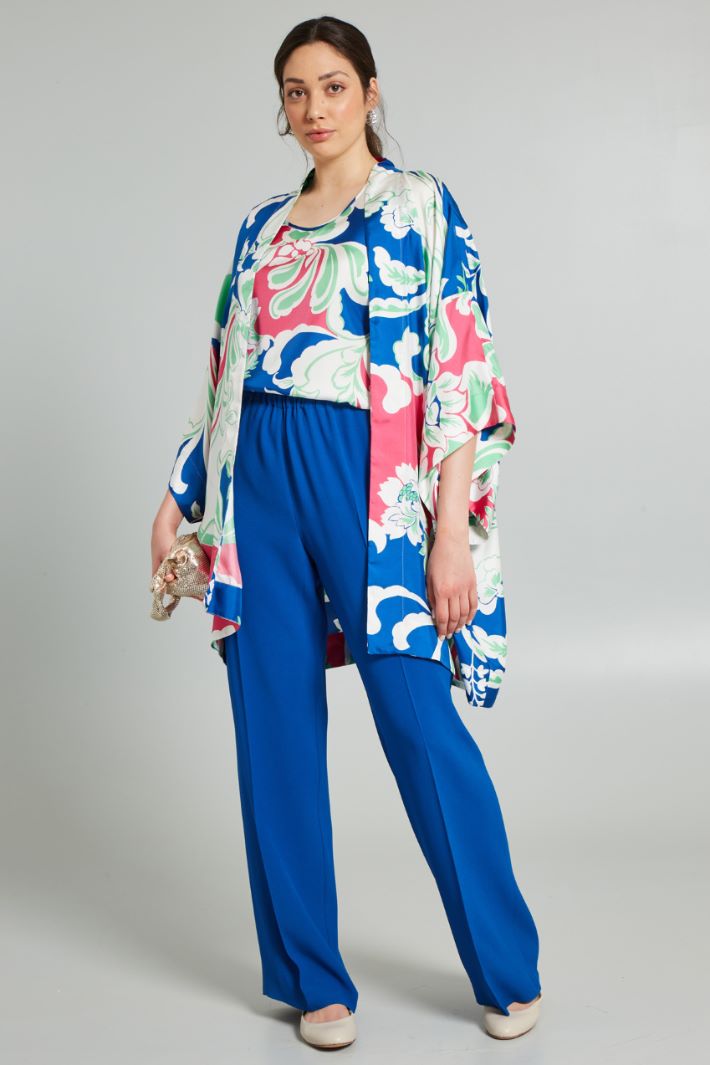 Casacca in seta - BLU BIANCO FUCSIA - Fashion Market
