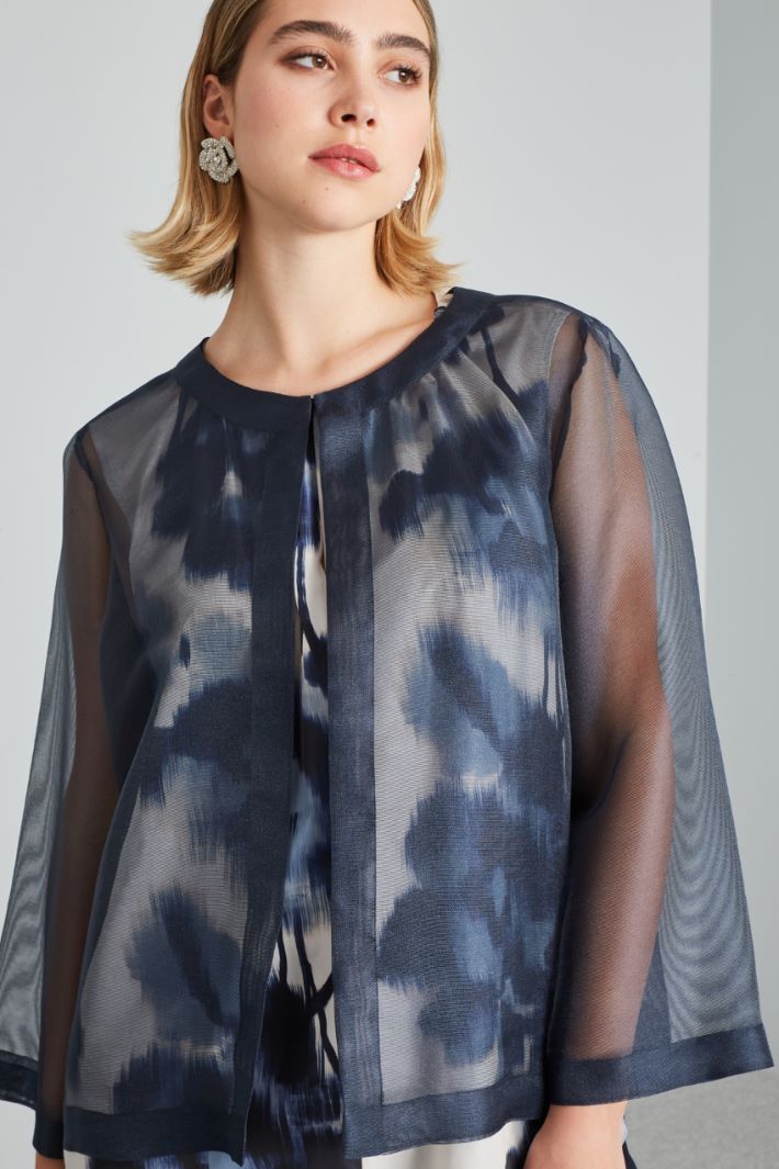 Spolverino corto in organza  - BLU NOTTE - Fashion Market - 3