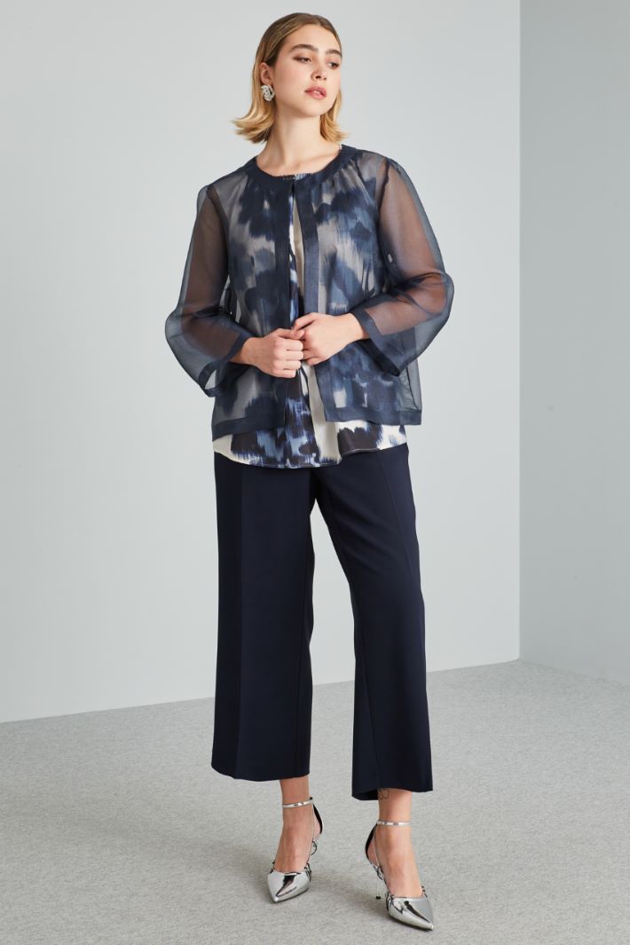 Spolverino corto in organza  - BLU NOTTE - Fashion Market