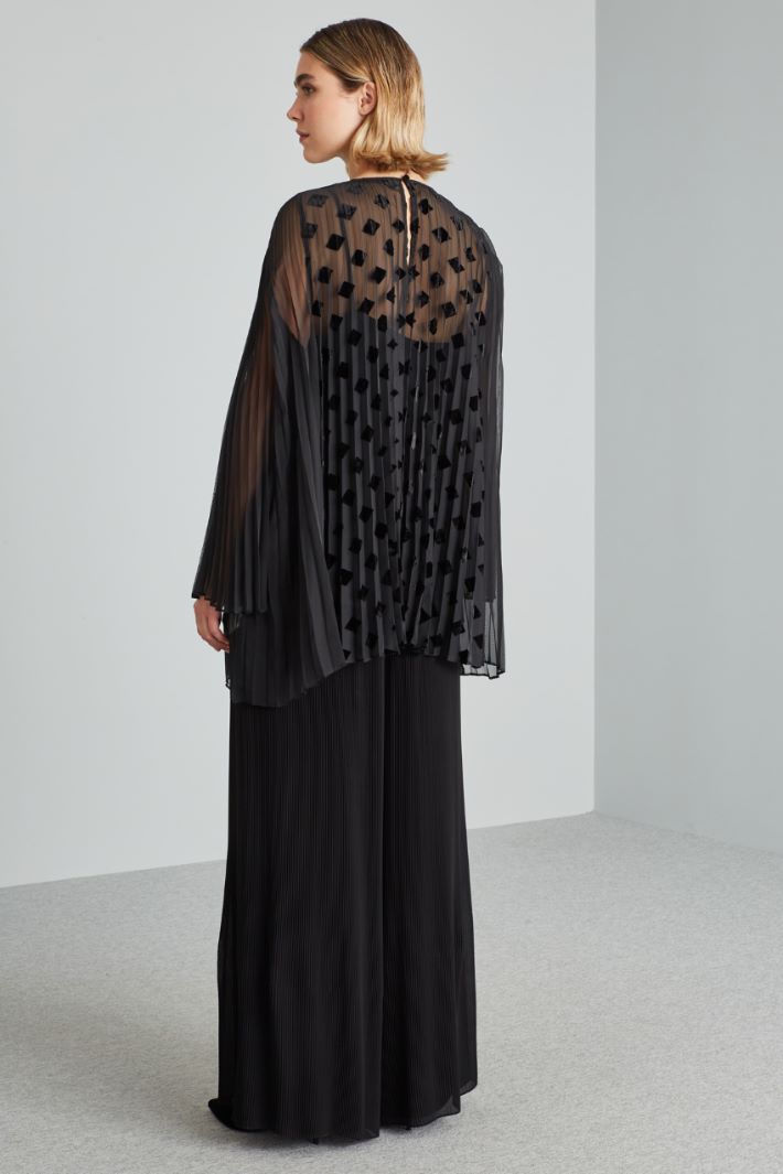Casacca in georgette dévoré - NERO - Fashion Market - 4