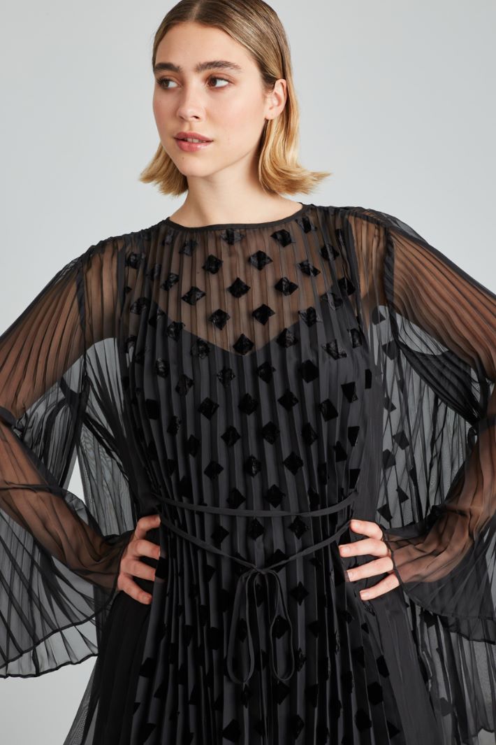 Casacca in georgette dévoré - NERO - Fashion Market - 3