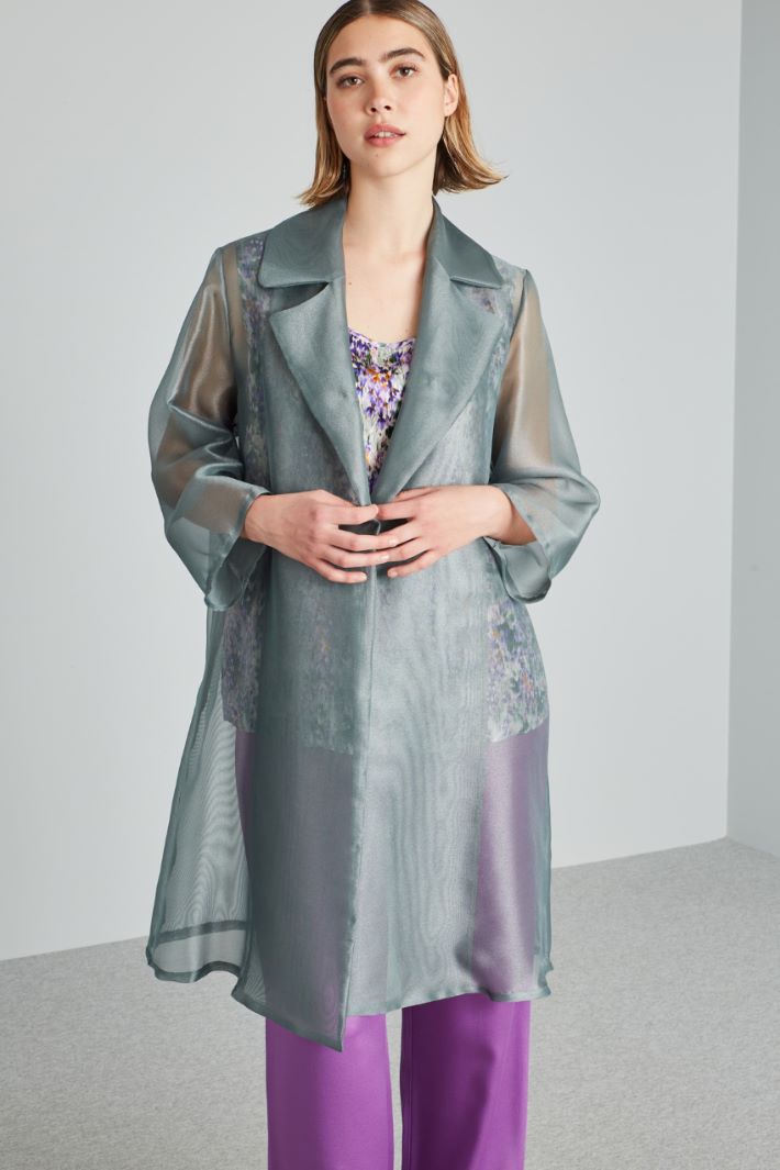 Spolverino in organza - VERDE SALVIA - Fashion Market - 2