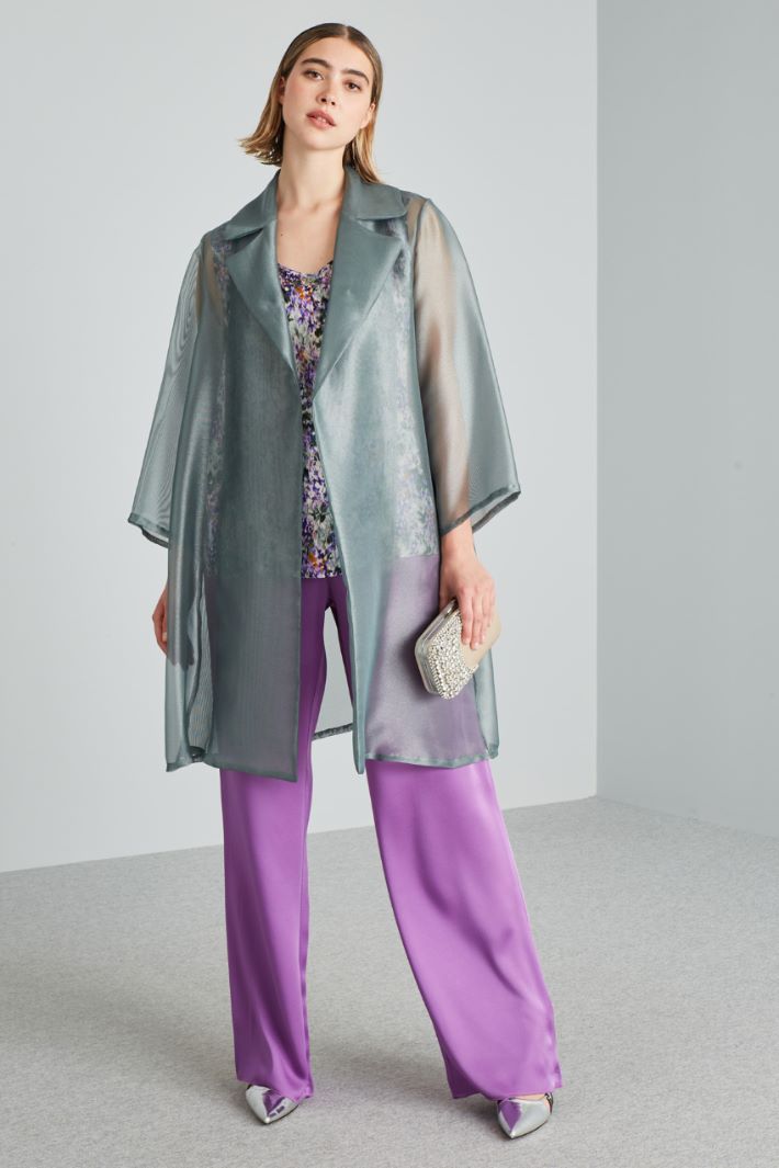 Spolverino in organza - VERDE SALVIA - Fashion Market