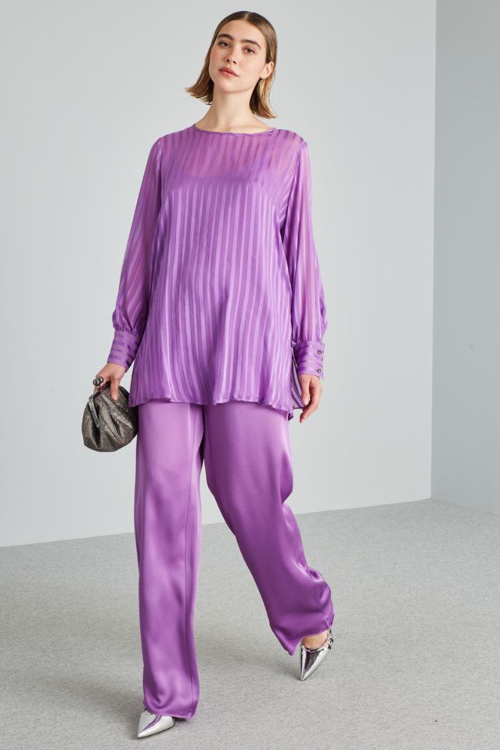 Casacca in creponne di seta - VIOLA - Fashion Market