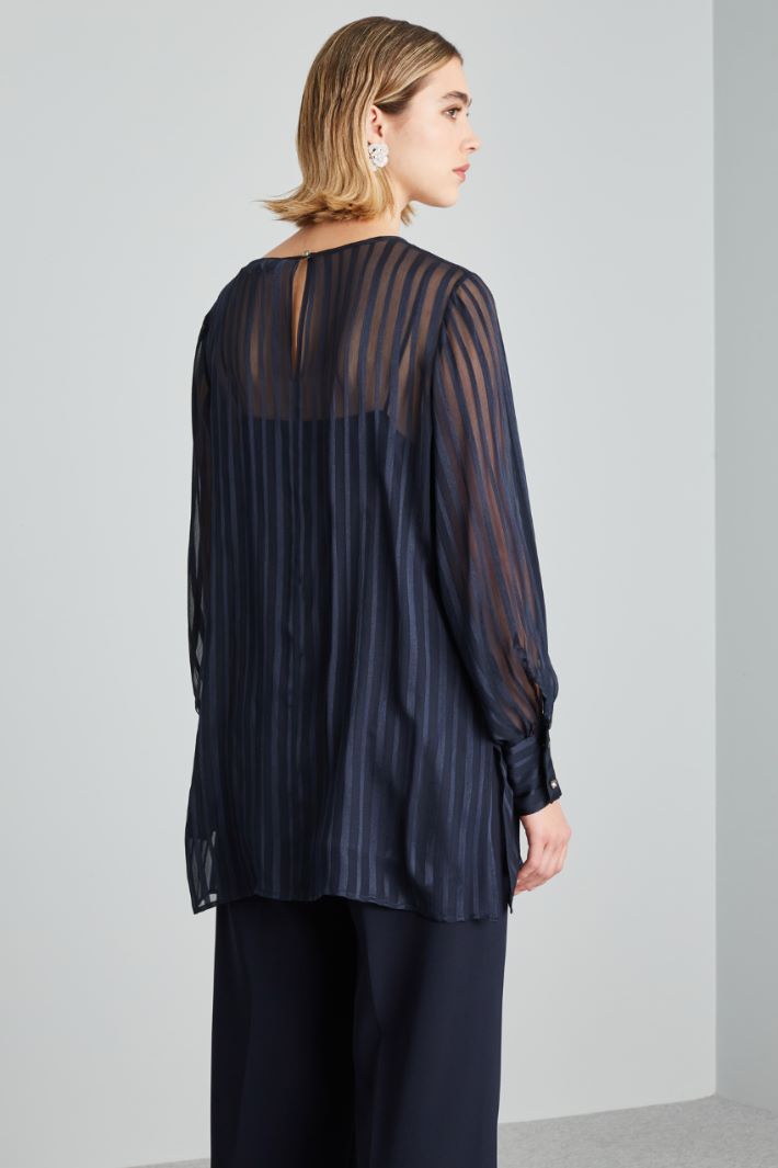 Casacca in creponne di seta - BLU NOTTE - Fashion Market - 4