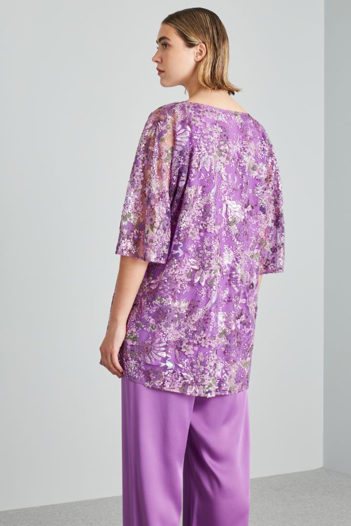 Casacca in tulle ricamato - VIOLA - Fashion Market - 4