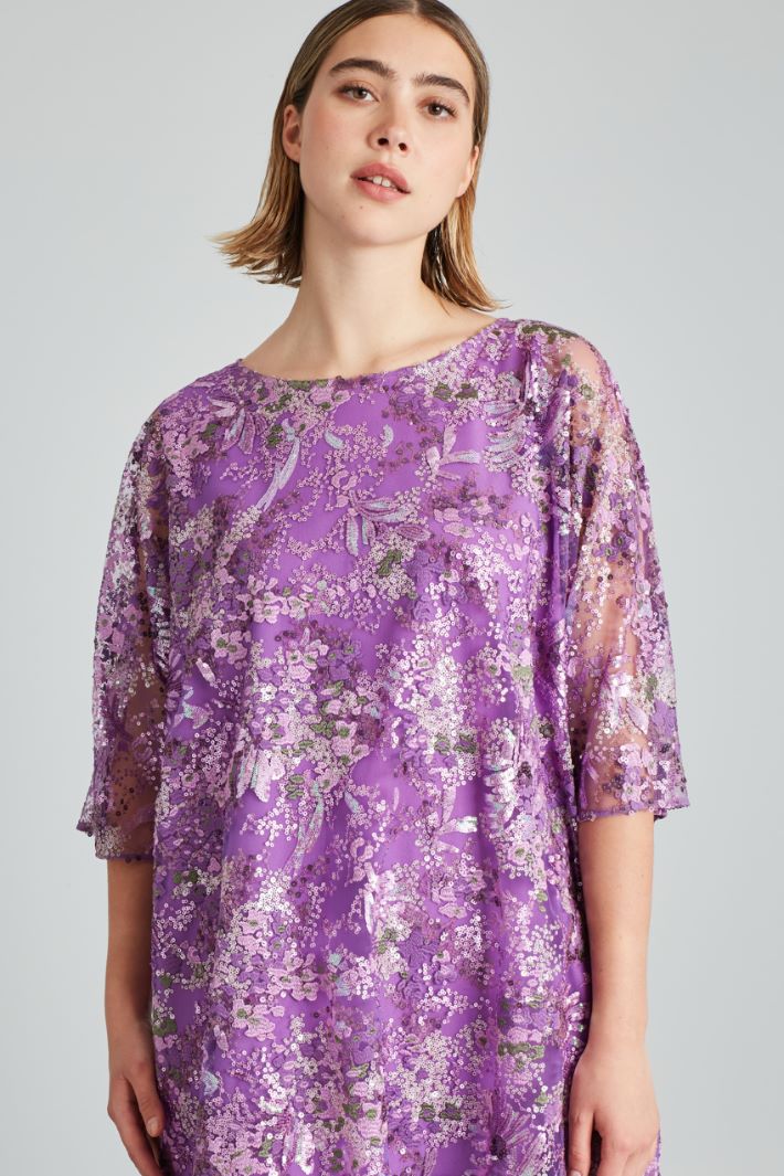 Casacca in tulle ricamato - VIOLA - Fashion Market - 3