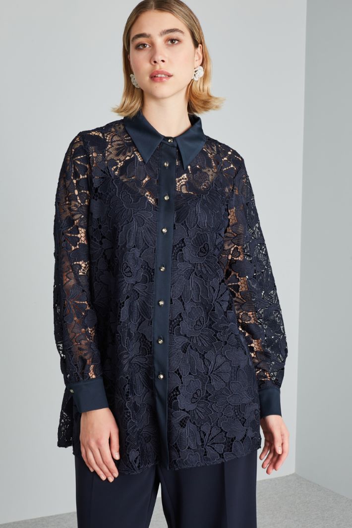 Casacca in pizzo macramè - BLU NOTTE - Fashion Market - 2