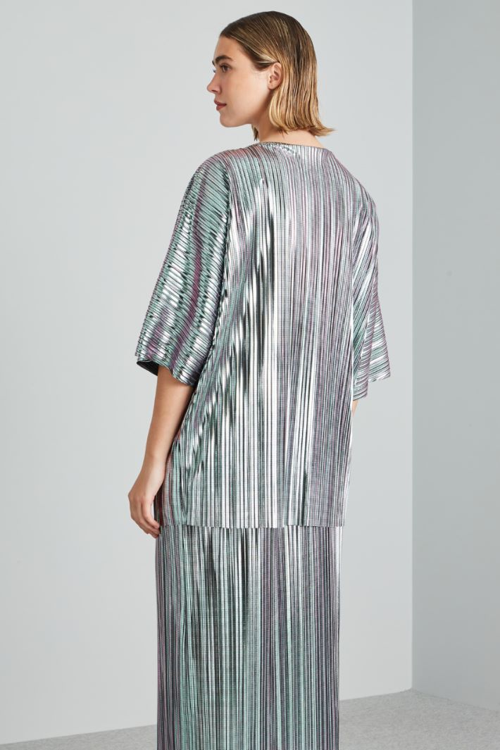 Blusa con motivo laminato - ARGENTO - Fashion Market - 4
