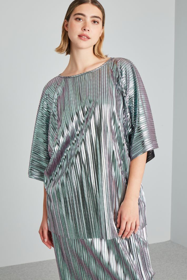 Blusa con motivo laminato - ARGENTO - Fashion Market - 2