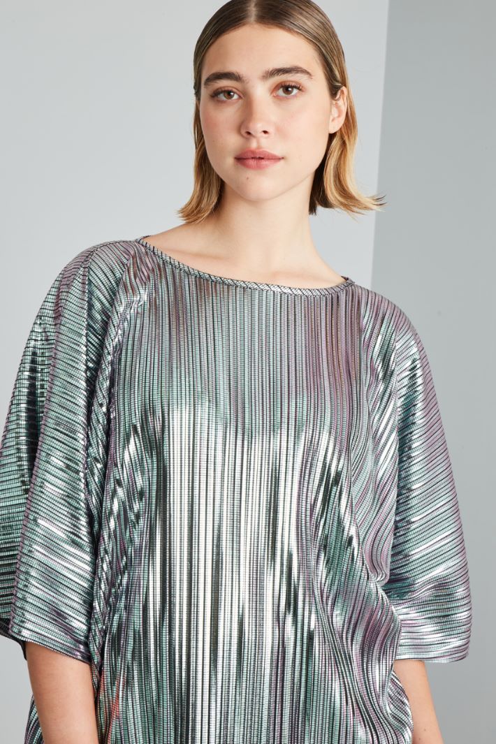 Blusa con motivo laminato - ARGENTO - Fashion Market - 3