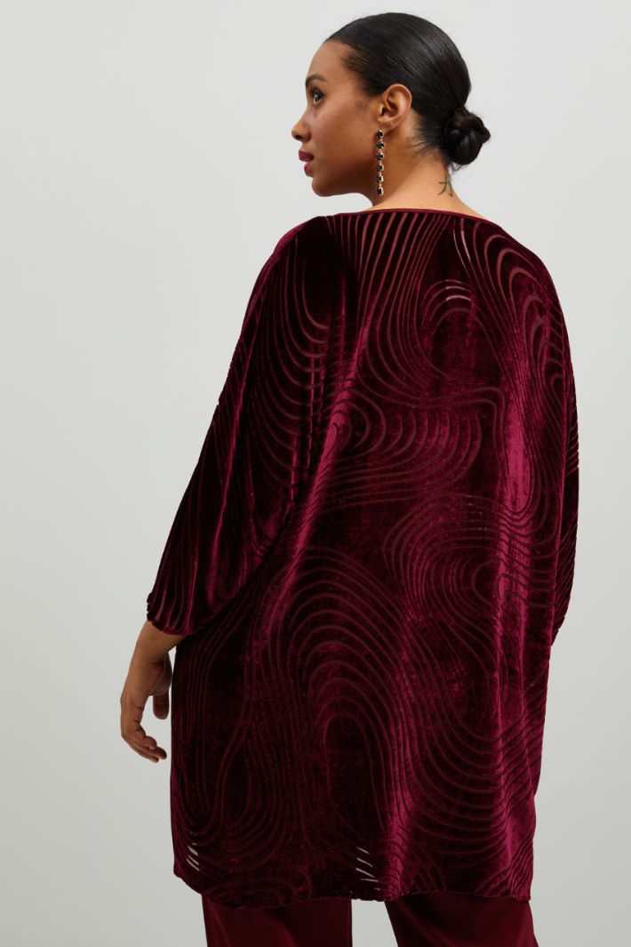 Blusa in velluto dévoré - ROSSO RUBINO - Fashion Market - 4