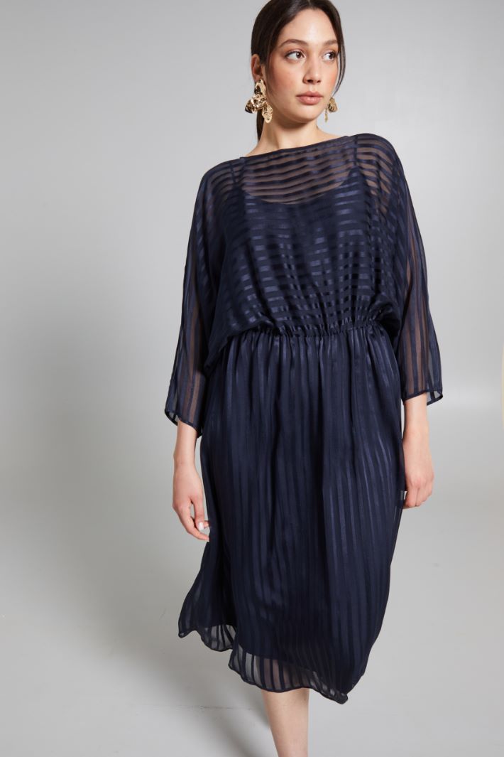 Abito in creponne di seta - BLU NOTTE - Fashion Market - 2