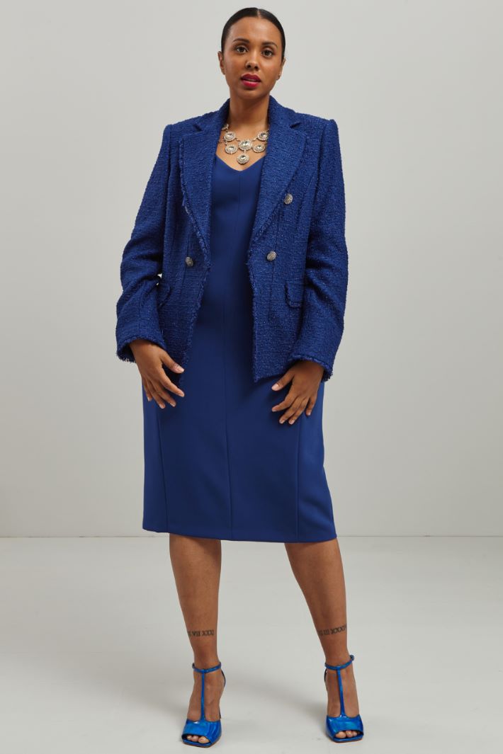 Abito a tubino in cady - BLU ZAFFIRO - Fashion Market