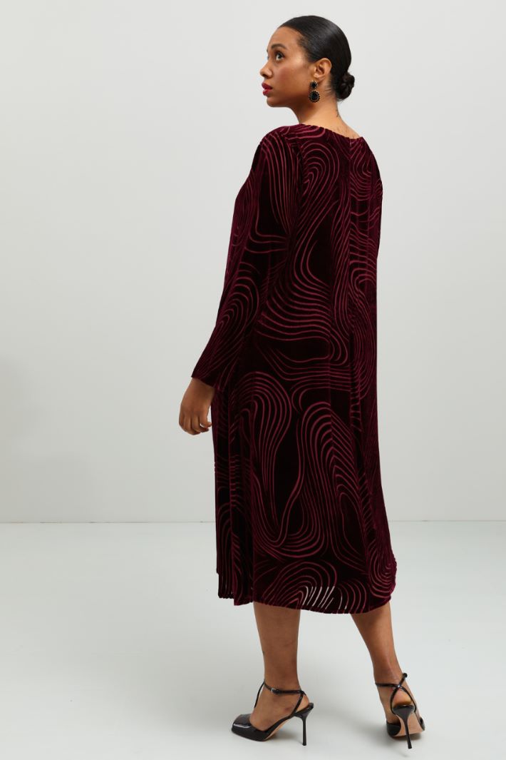 Abito in velluto dévoré - ROSSO RUBINO - Fashion Market - 4