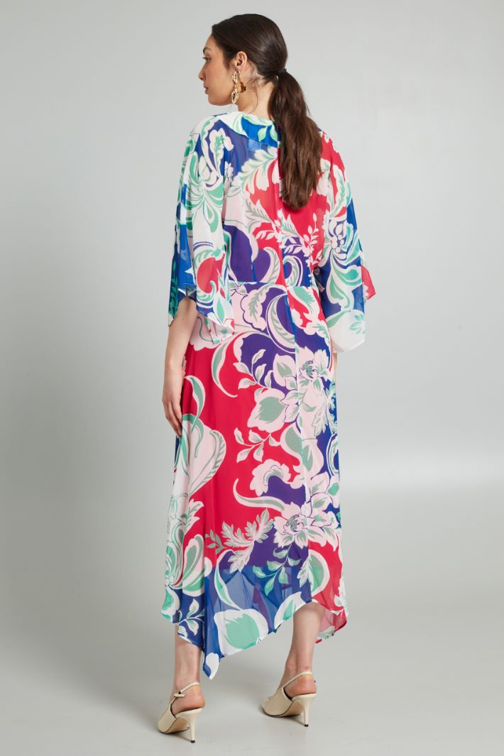 Abito stampato - BLU BIANCO FUCSIA - Fashion Market - 4