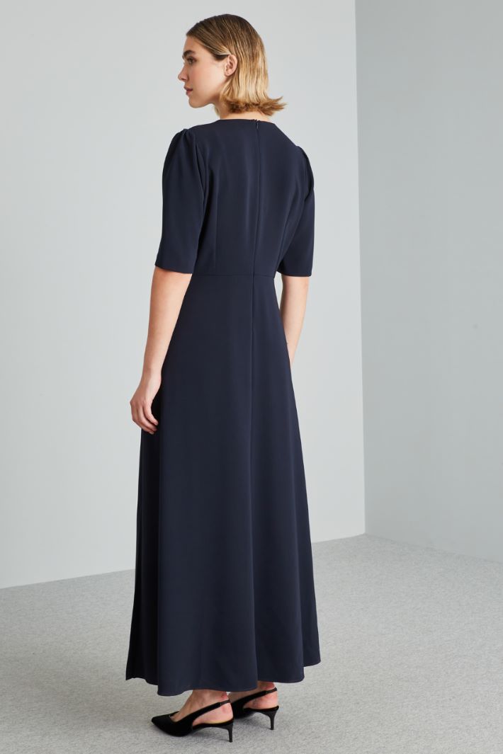 Abito stile impero in cady - BLU NOTTE - Fashion Market - 4