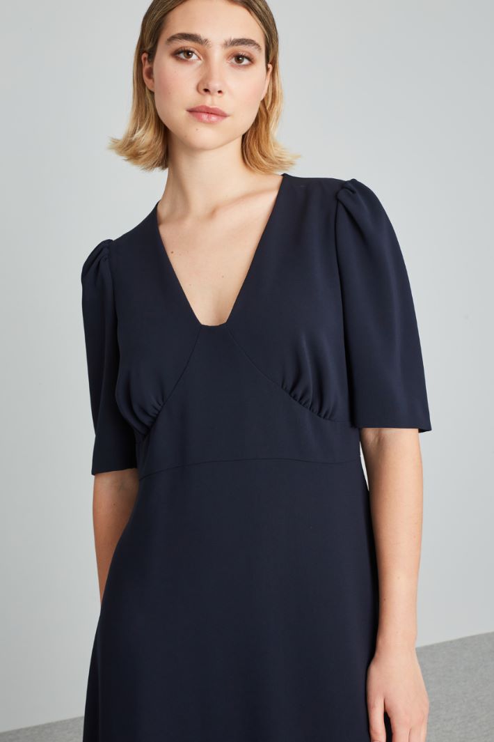 Abito stile impero in cady - BLU NOTTE - Fashion Market - 2