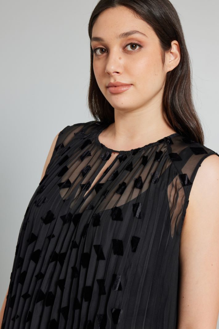 Abito in georgette dévoré - NERO - Fashion Market - 3