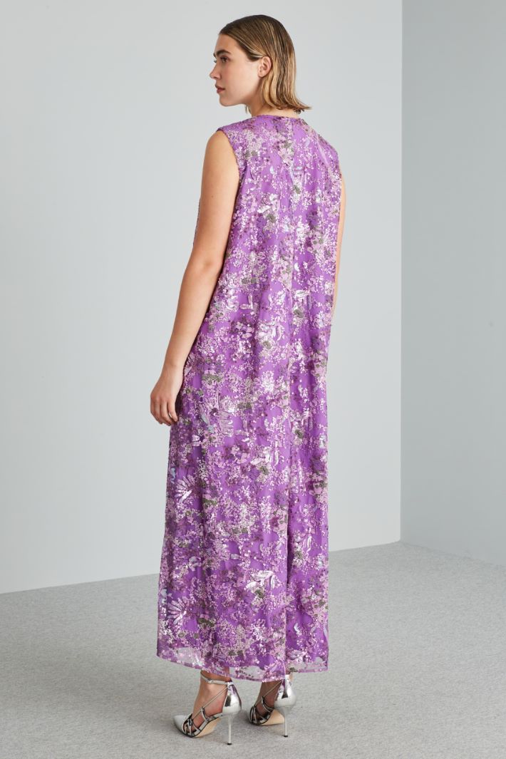 Abito lungo in tulle ricamato - VIOLA - Fashion Market - 4