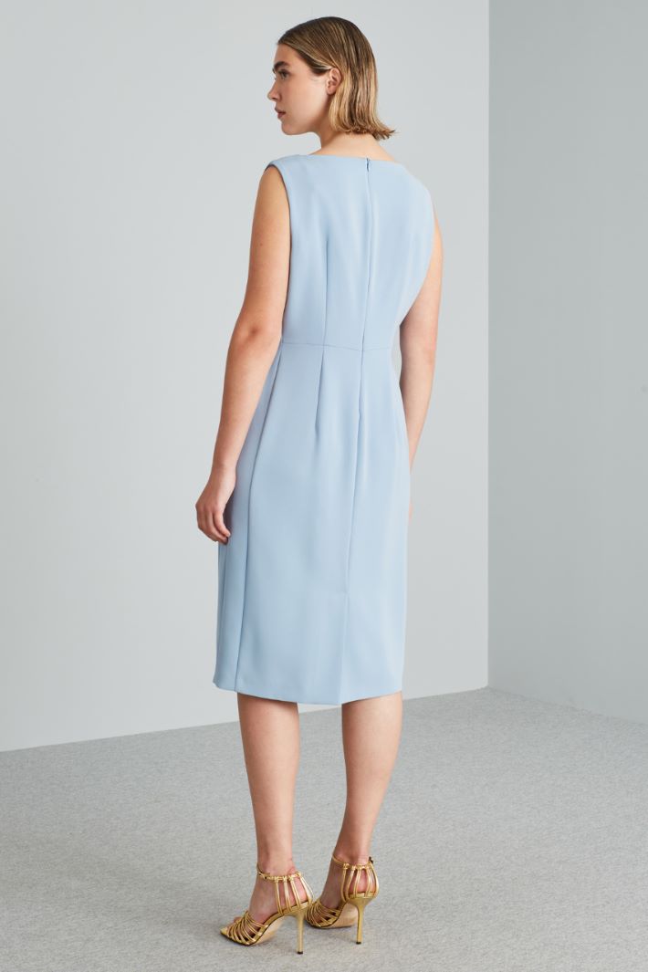 Abito tubino in cady - CELESTE - Fashion Market - 4