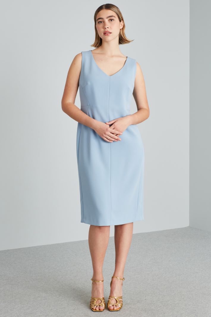 Abito tubino in cady - CELESTE - Fashion Market - 2