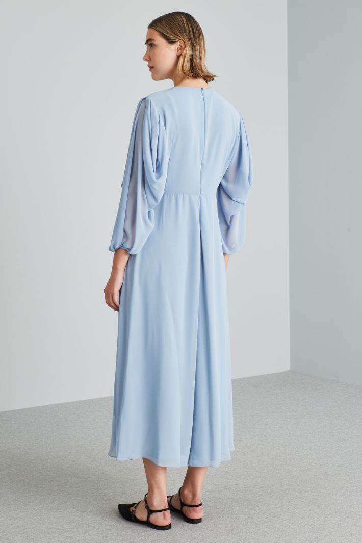 Abito con pieghe cucite - CELESTE - Fashion Market - 4