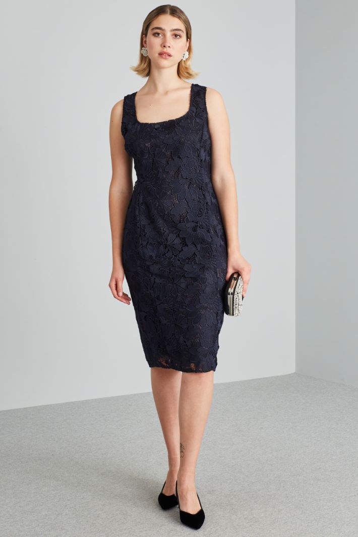 Abito in pizzo macramè - BLU NOTTE - Fashion Market