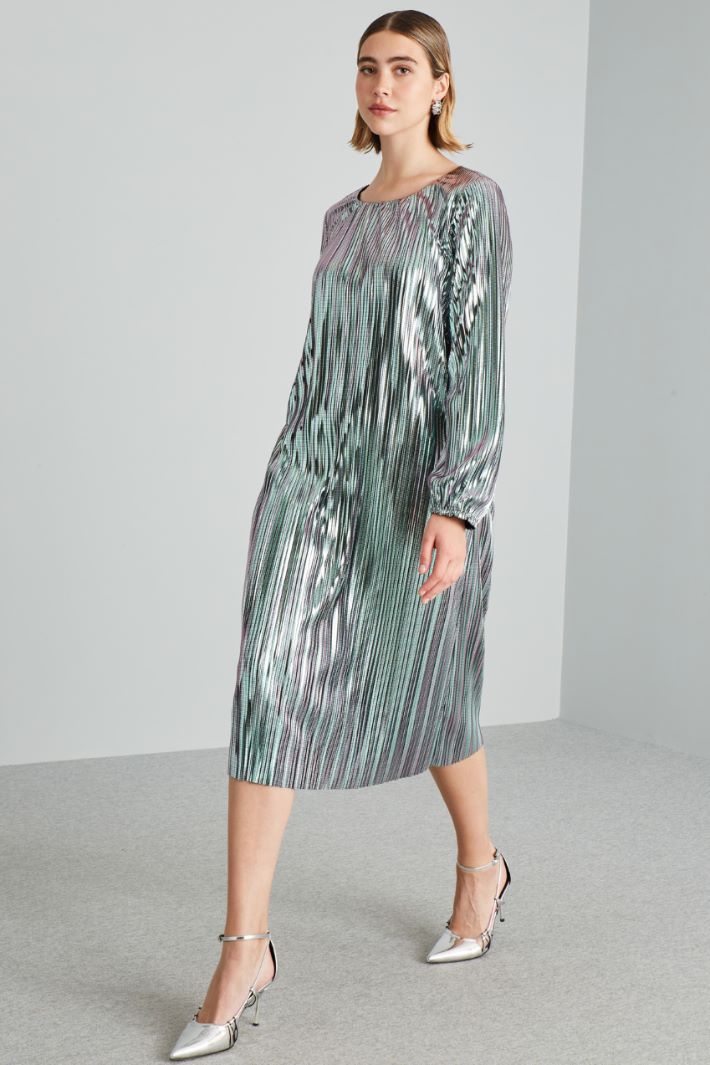 Abito con motivo laminato - ARGENTO - Fashion Market