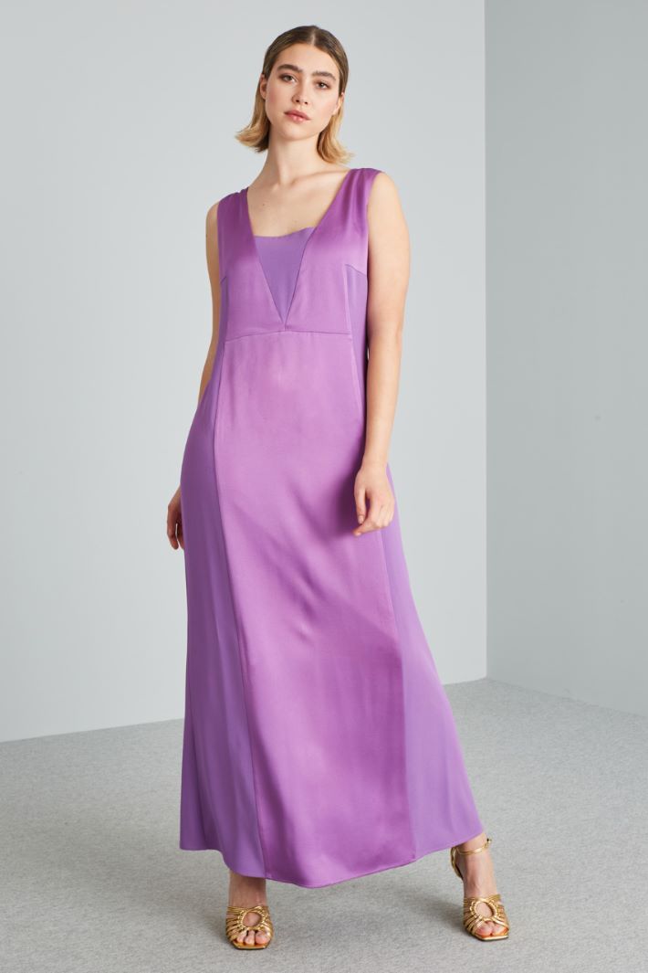 Abito lungo in enver satin - VIOLA - Fashion Market - 2