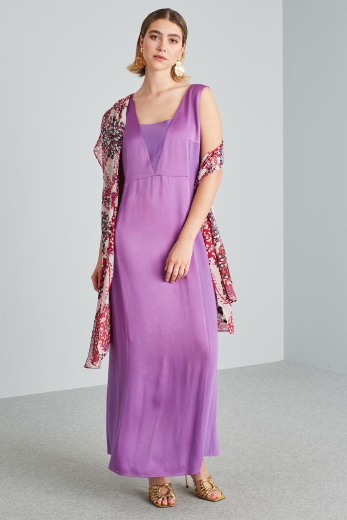 Abito lungo in enver satin - VIOLA - Fashion Market