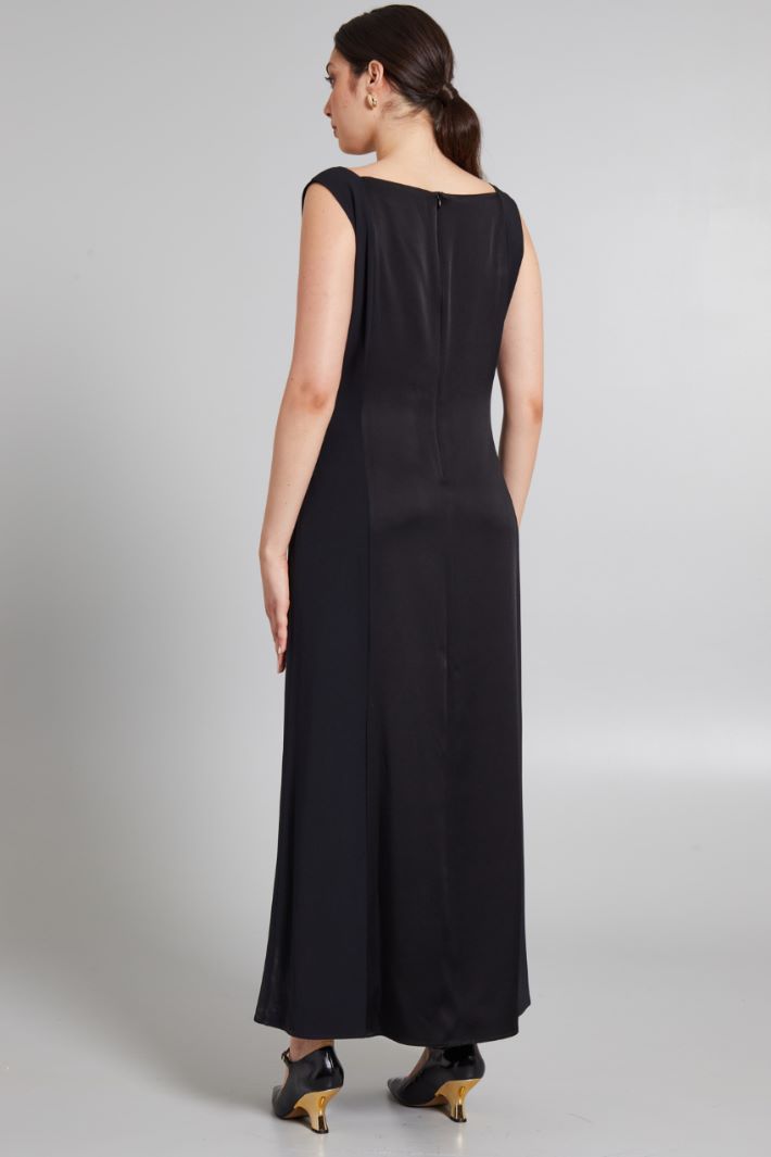 Abito lungo in enver satin - NERO - Fashion Market - 4