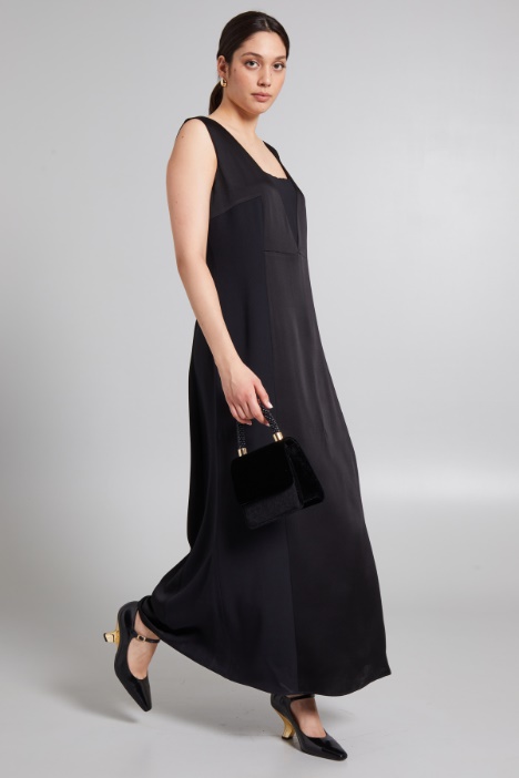 Abito lungo in enver satin - Fashion Market