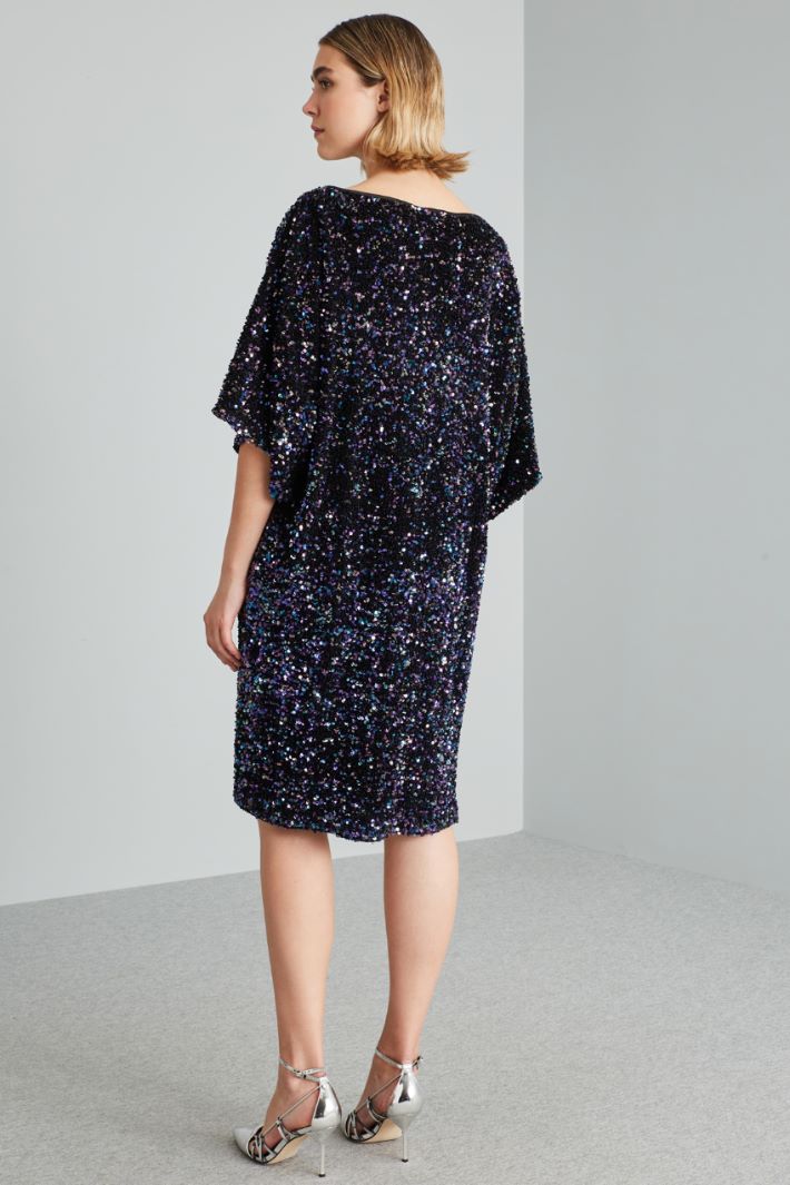 Abito in paillettes - NERO VIOLA - Fashion Market - 4