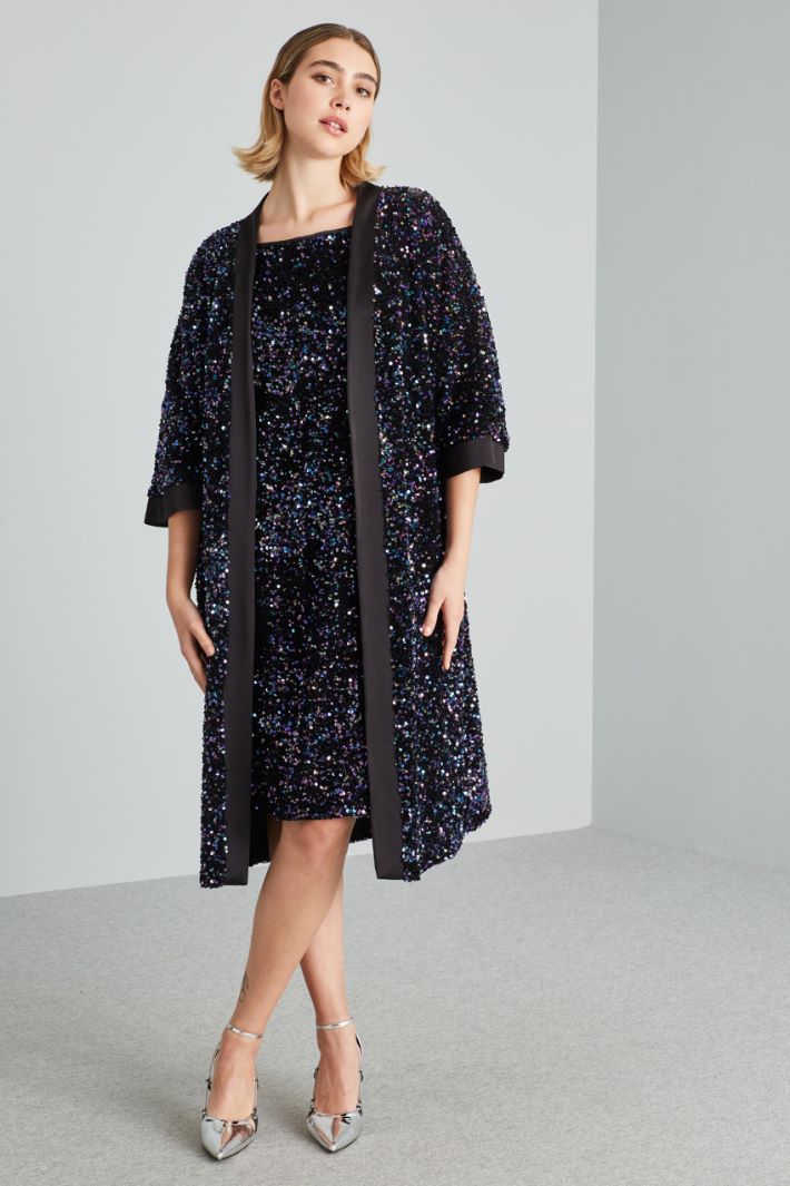 Abito in paillettes - NERO VIOLA - Fashion Market - 3