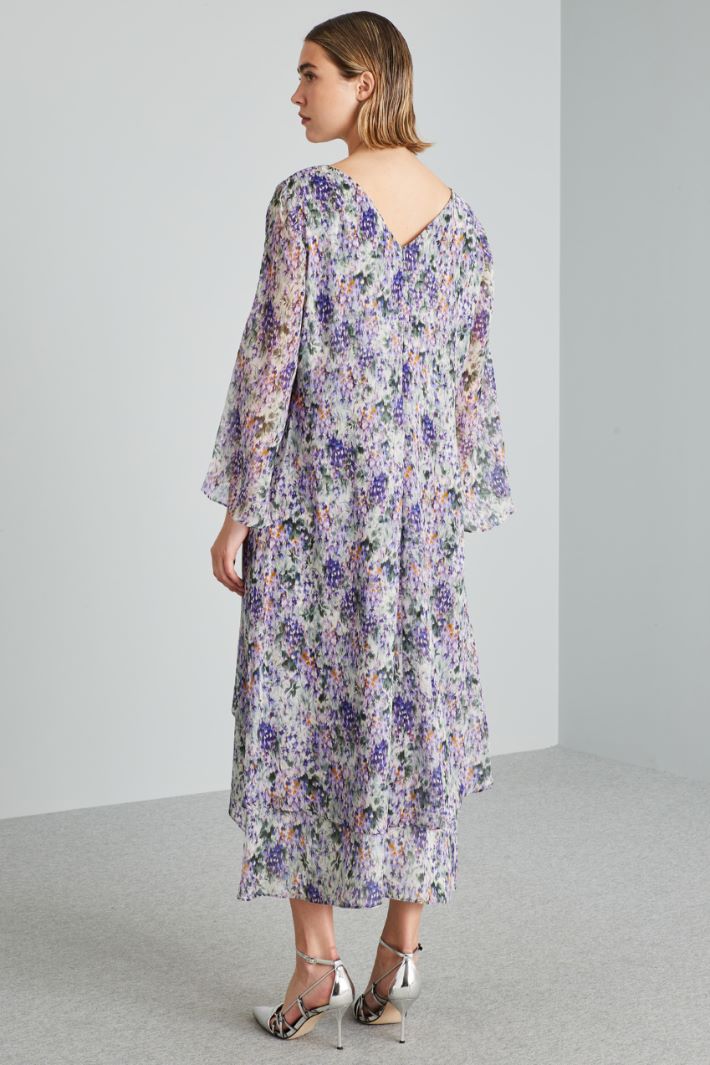 Abito in georgette di seta - VIOLA VERDE - Fashion Market - 4