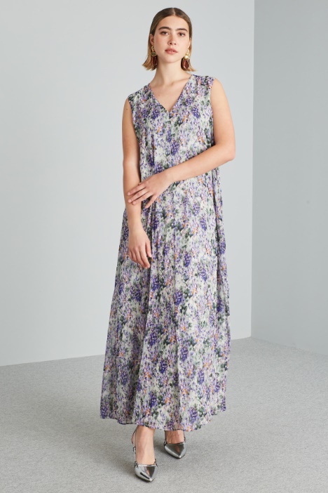 Abito lungo in georgette di seta - Fashion Market