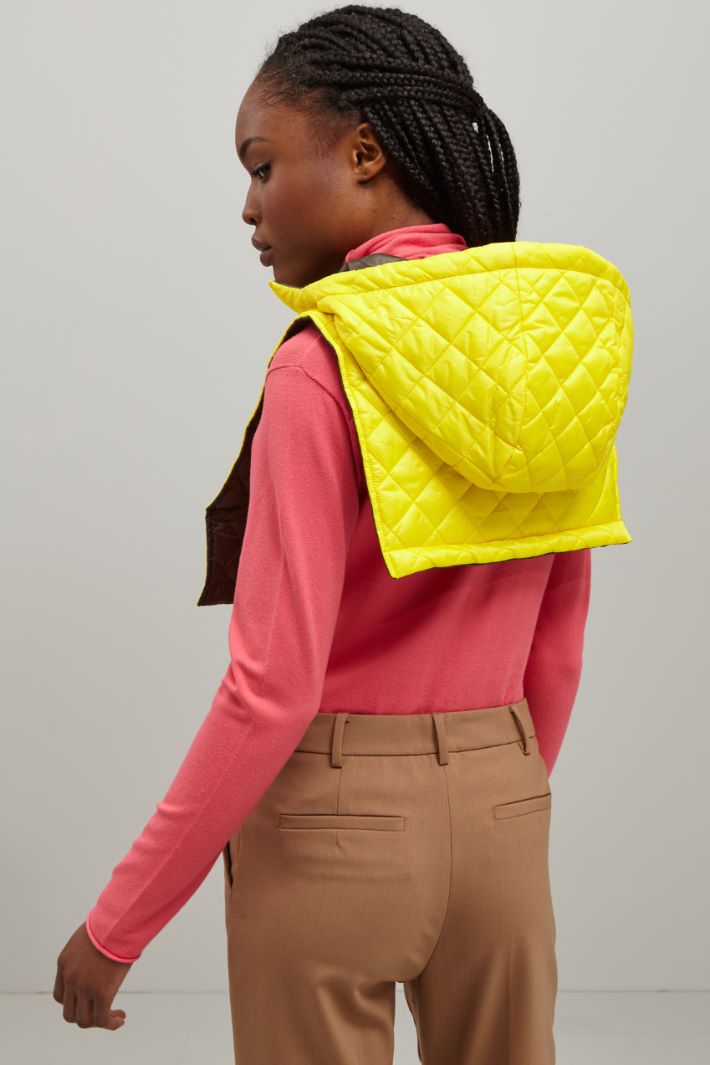 Gilet imbottito corto  - GIALLO LIMONE KAKI - Fashion Market - 4