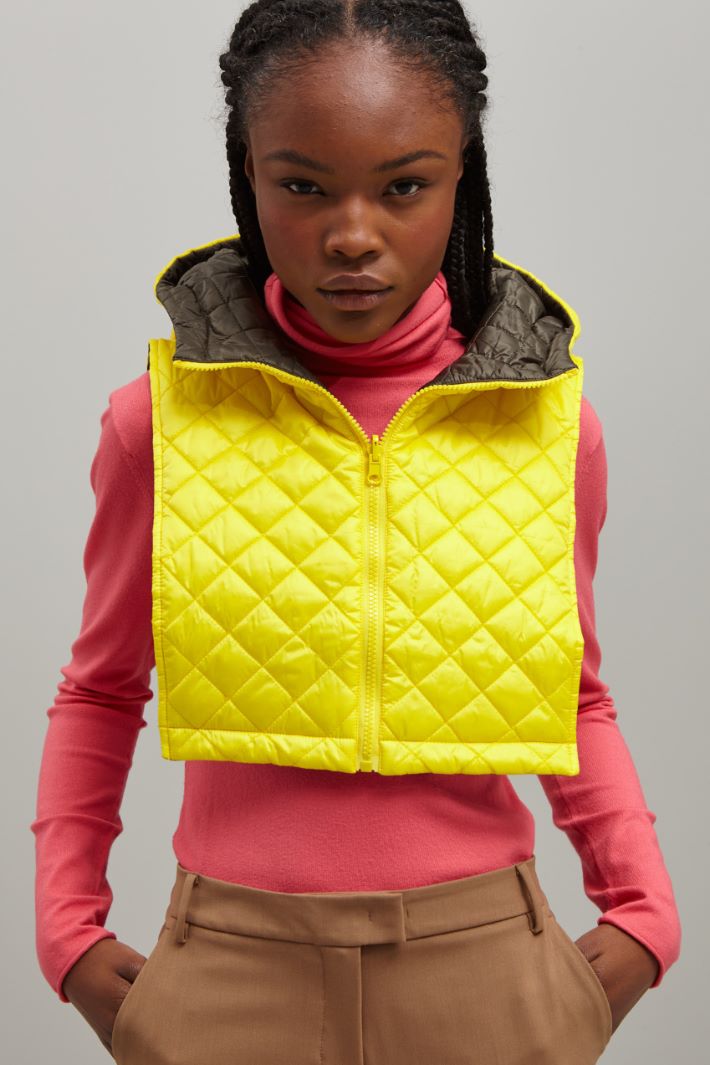 Gilet imbottito corto  - GIALLO LIMONE KAKI - Fashion Market - 2
