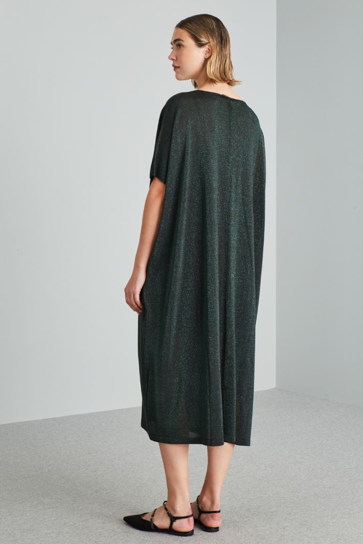 Abito in maglia lamè - VERDE SCURO - Fashion Market - 4